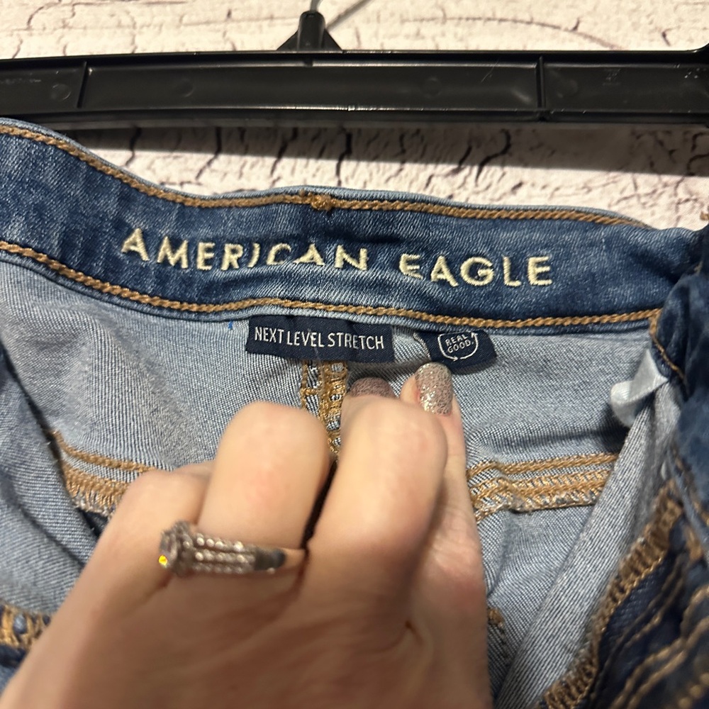 American Eagle Super High Rise Jegging Jeans Next Level Stretch Women 16 - Picture 2 of 5